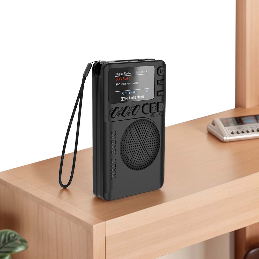 Мини DAB FM Цифровое радио с разъемом для наушников Портативная радиоколонка Перезаряжаемый цветной экран Карманное радио для бега спорта