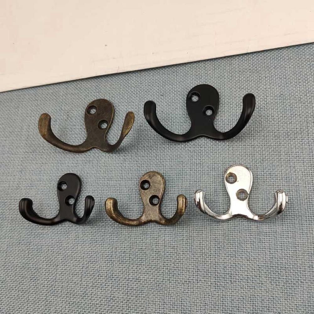 Towel Hat Bags With Screws Heavy Item Double Prong Robe Hook Coat Hook Home Hardware Cloth Hanger