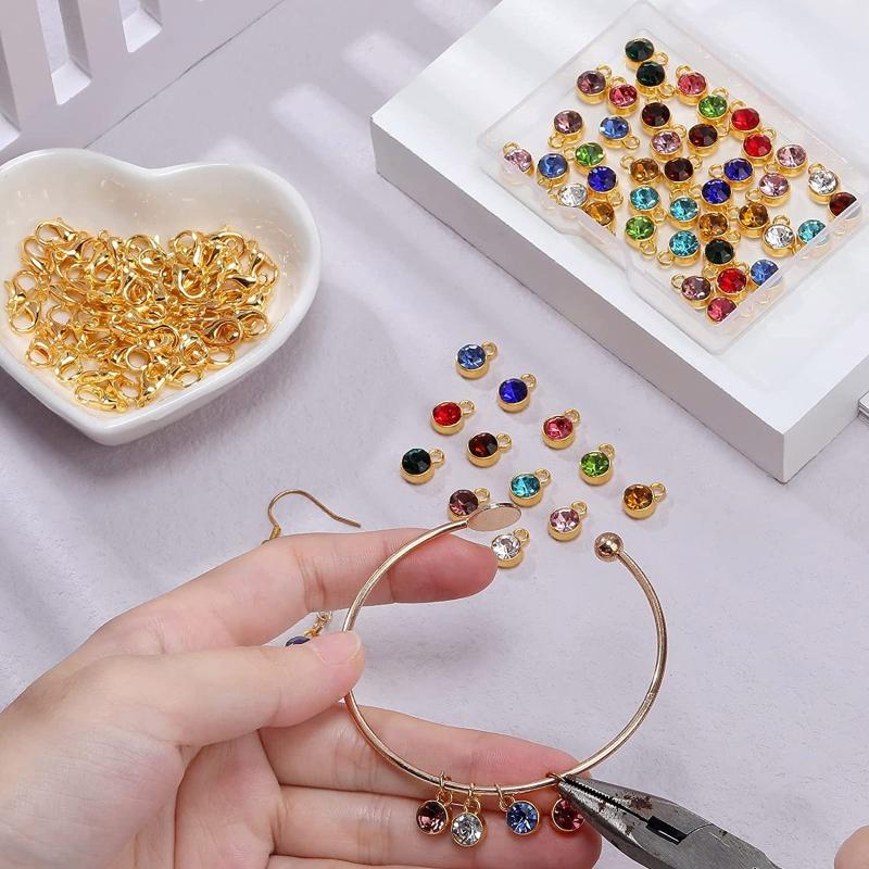 12 цветов Кристалл Камни Подвески 180 шт. DIY Бусы Подвеска Набор для DIY Серьги Ожерелье Изготовление Ювелирных Изделий Подарки На День Рождения