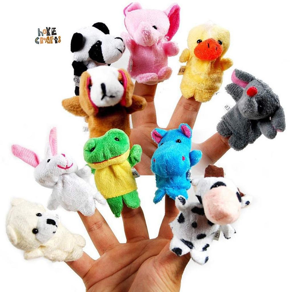 10 шт. мультяшные биологические животные пальчиковые куклы-марионетки для повествования ручные куклы плюшевые игрушки детские куклы забавные детские рождественские подарки