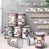 Mosaic Skirting Corner Wall Sticker Bathroom Office Glass Waist Line Home Decor Waterproof Floor Waveguide Art Wallpaper