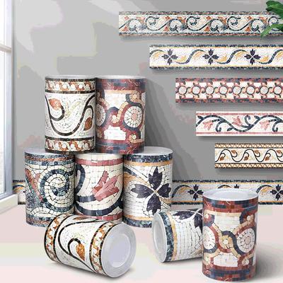 Мозаичный плинтус, угловая наклейка на стену, ванная комната, офис, стекло, линия талии, домашний декор, водостойкий пол, волновод, художественные обои