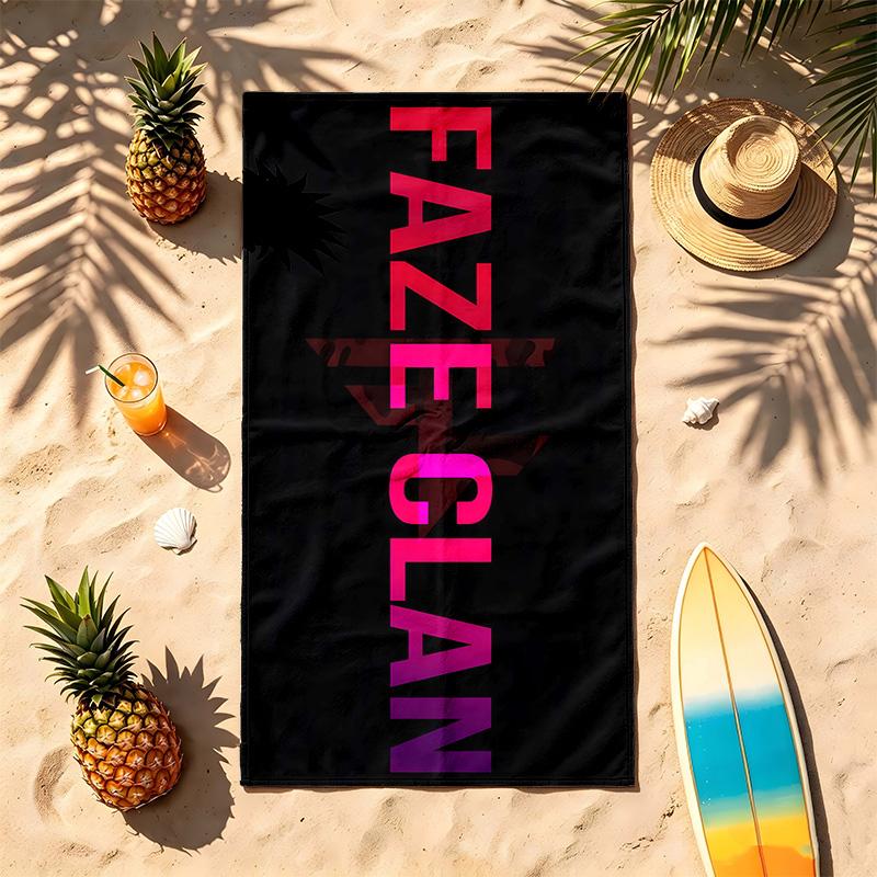 FaZe Clan (5) Тема Полотенце для пляжа Устойчивое к песку Мягкое и удобное Подходит для бассейна, кемпинга, йоги и дайвинга Дорожное