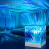 Dynamic Aurora Northern Lights Water Ripple Projector Night Light 16 Colors Flame Crystal Lamp for Living Room Study Bedroom