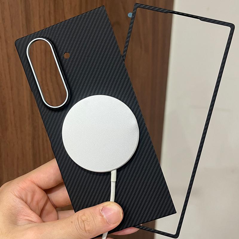 Magnetic Kevlar Aramid Carbon Fiber Phone Case On For Samsung Galaxy Z Fold 3 4 7 8 Ultra Wide 5G ZFold Fold8 Magsafe Macsafe