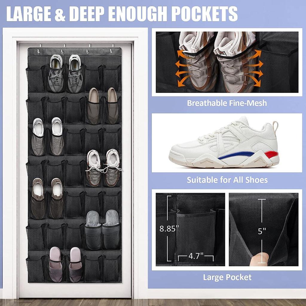 24-Grid Hanging Shoe Storage Organizer with Multi-Layer Pockets