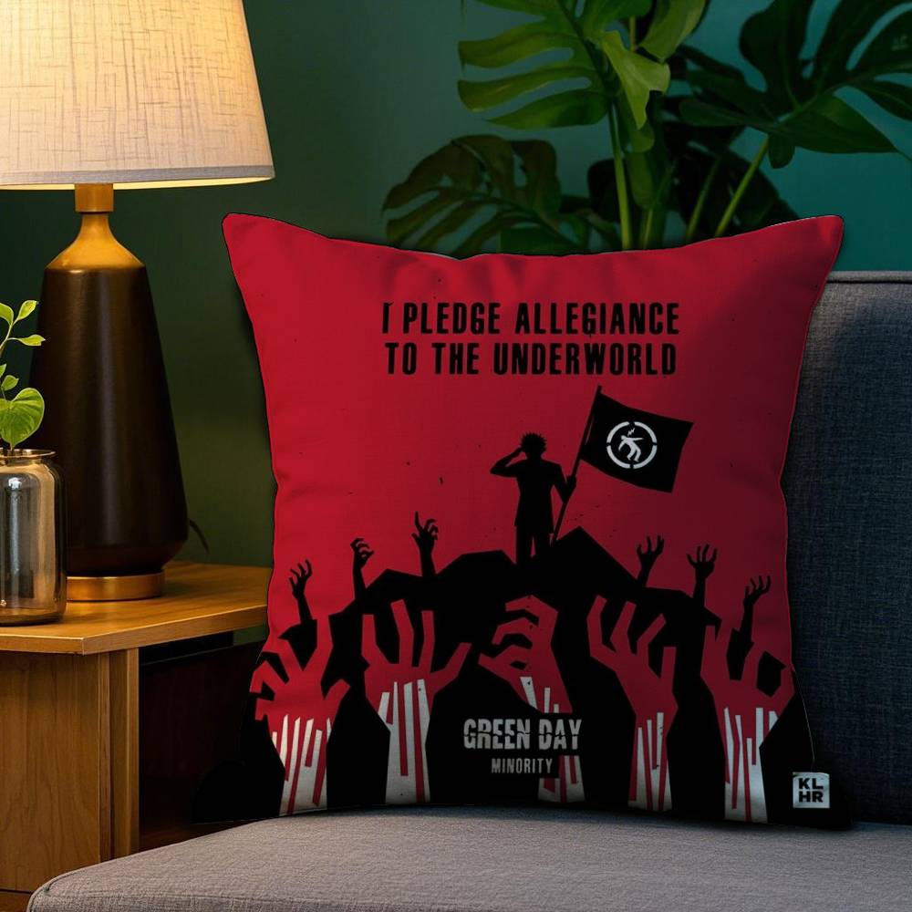 G-Green Day S-Saviors Pillow Case Sofa Living Room Bedroom Double-sided Printing Square Cushion Nap Time Pillow Case