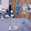3Pcs/Lot Wooden Starfish String Mediterranean 5 Kinds of Decorative Fish Seahorse Dolphin Shell Hanging Ornament