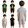 Boys Dinosaur Jumpsuit Short Sleeve Back Invisible Zipper Thigh Length Adaptive Bodysuit Special Needs
