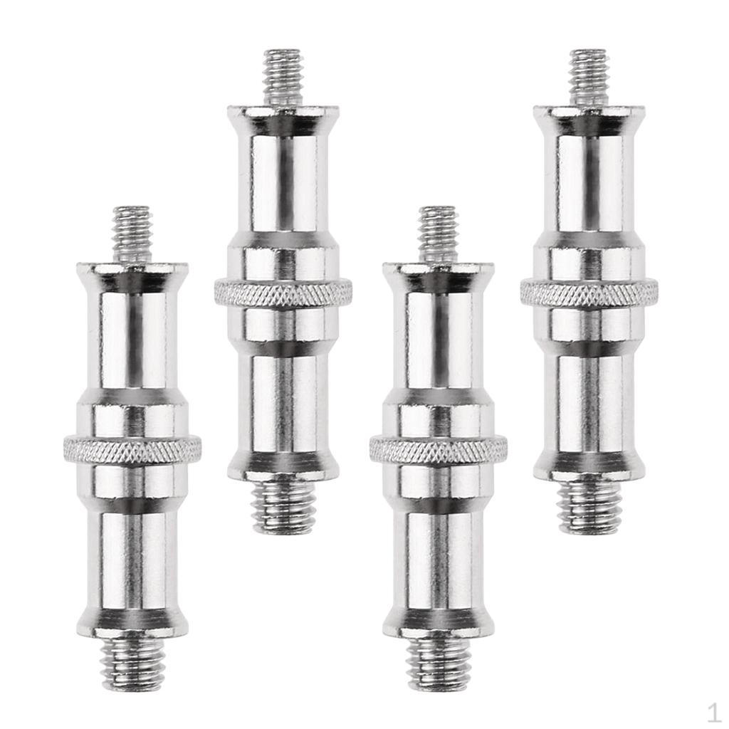 4 Pieces 1/4" To 3/8" Stud Male Screw Tripod Adapter for Flash Light Stand