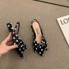 New Fashion Women Shoes Bow Polka Dot Pointed Toe Stiletto Sandals Luxury Sandals Women Designers Elegant Party Sandals