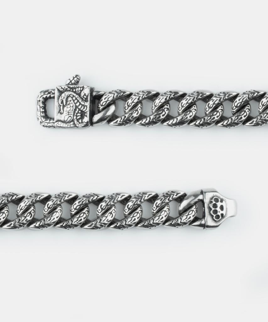 Sheen666 599 Paisley Silver Bracelet Snake Clasp