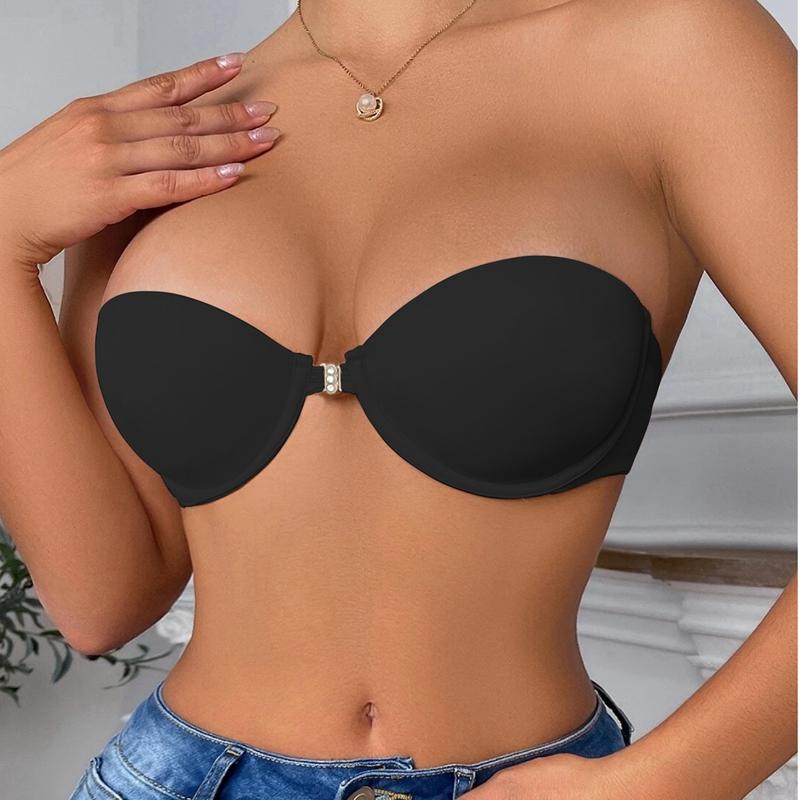 Женский бюстгальтер с половиной чашки, передние пряжки, формованные чашки, дизайн с обнажением плеч и открытой спиной для вечеринки, свадебная чашка BC для девочек