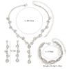 Хрустальное колье со стразами, серьги, браслет, набор из трех предметов, ювелирные аксессуары, свадебные аксессуары, универсальные