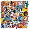 50 Transparent Cartoon Animal Illustration Sticker Pack Waterproof Transparent PET Handbook Material Decorative Guitar Notebook