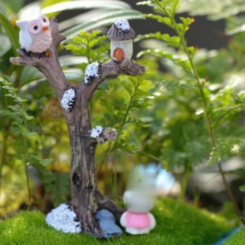 Миниатюрные ветки деревьев из смолы, набор для садового домика «Сова», куклы, рождественские украшения, детские игрушки