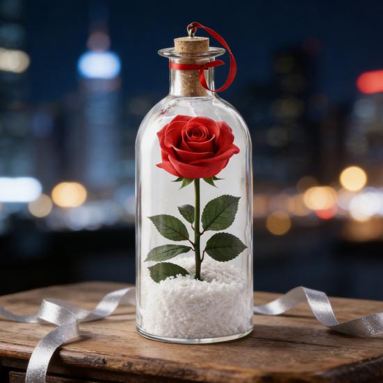 1/2/3 шт. Записываемый голосовой цветок-роза с воспроизведением, пробка, прозрачная стеклянная бутылка для голосовых сообщений с розой внутри, декор для фестиваля, праздничный сувенир, подарок