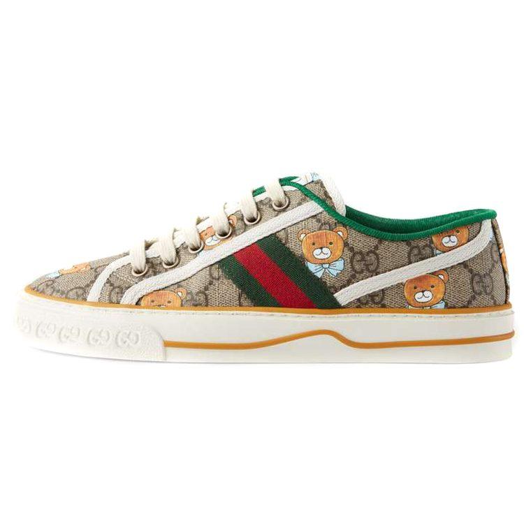 Kai x GUCCI Tennis 1977 Модные Низкие Стильные Скейтборд-Кроссовки Женские Коричневые 660017 2YF10 8960