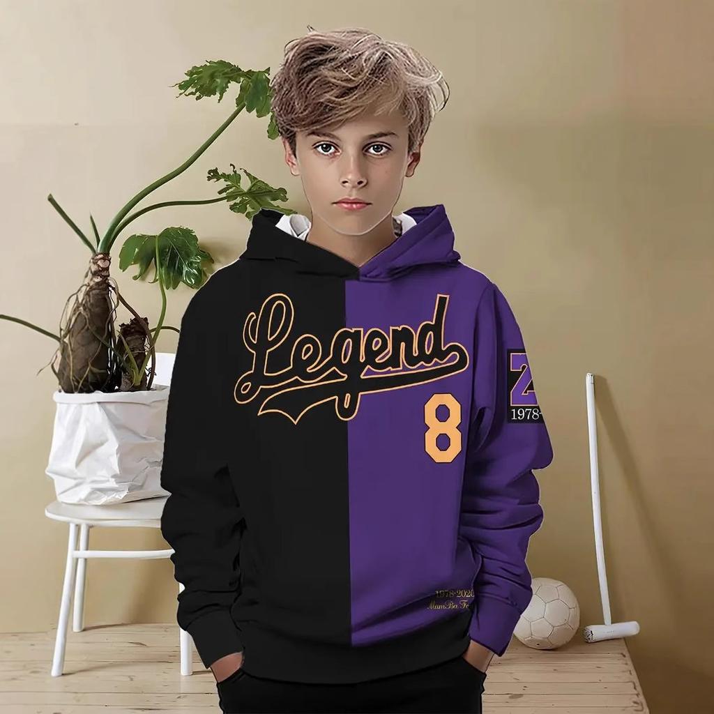 Autumn 3D Ball Games Printed Hoodies Fashionable Casual Sports Long Sleeved Children's Boy Hooded Sweatshirts