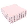 10pcs Plush Foam Floor Mat Soft Thick Split Joint Interlocking Plush Foam Rug for Room Floor Pink