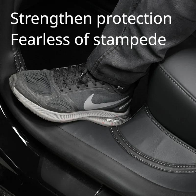 Для Tesla New Model 3 Highland 2025 Накладка на порог передней и задней двери, Приветственный порог двери, Пороговая планка, Кожа Наппа, Автомобильные аксессуары