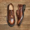 Three Joints Handmade Business Casual Leather Shoes Retro Leather Low Top Mens Shoes Натуральная кожа Старая кожа