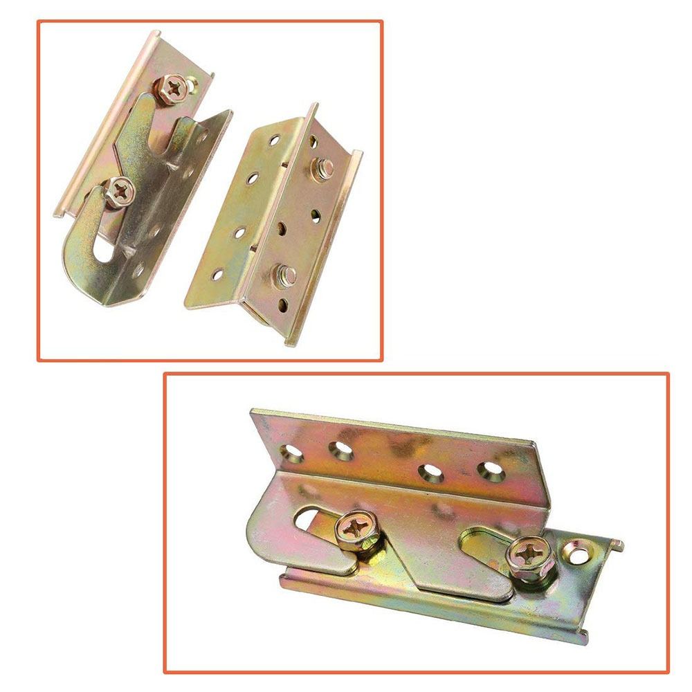 4 Комплекта Сверхпрочной Фурнитуры для Кроватных Царг без Врезки Изножья Удерживатели Соединители Кроватного Каркаса Изножья