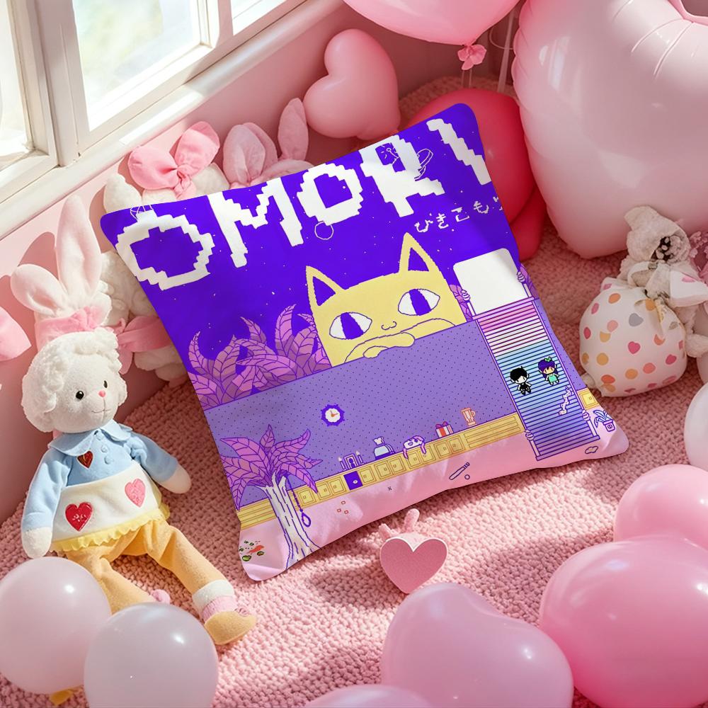 Игровой Аниме O-Omori Наволочка с Рисунком Подушки для Гостиной Дивана и Декора Спальни
