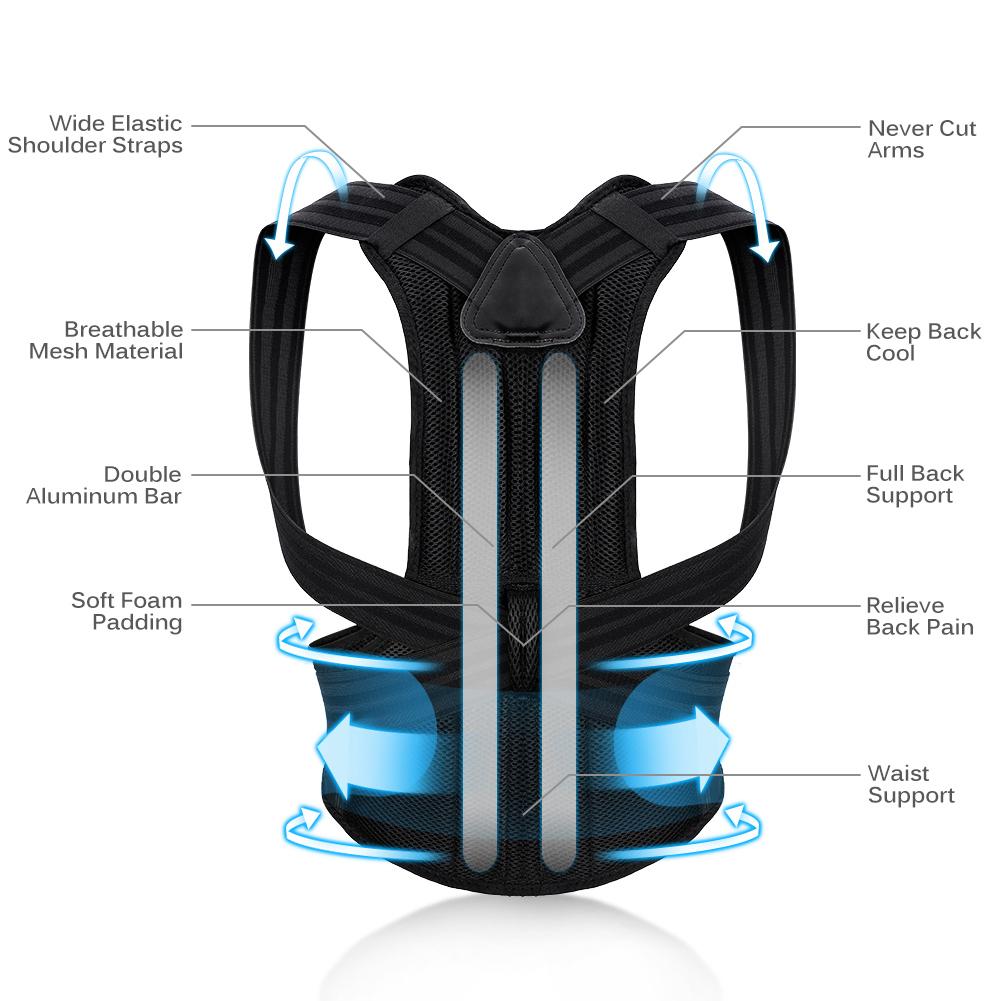 Корректор осанки коррекция горба с помощью корсетов осанки полная поддержка спины с кодом L