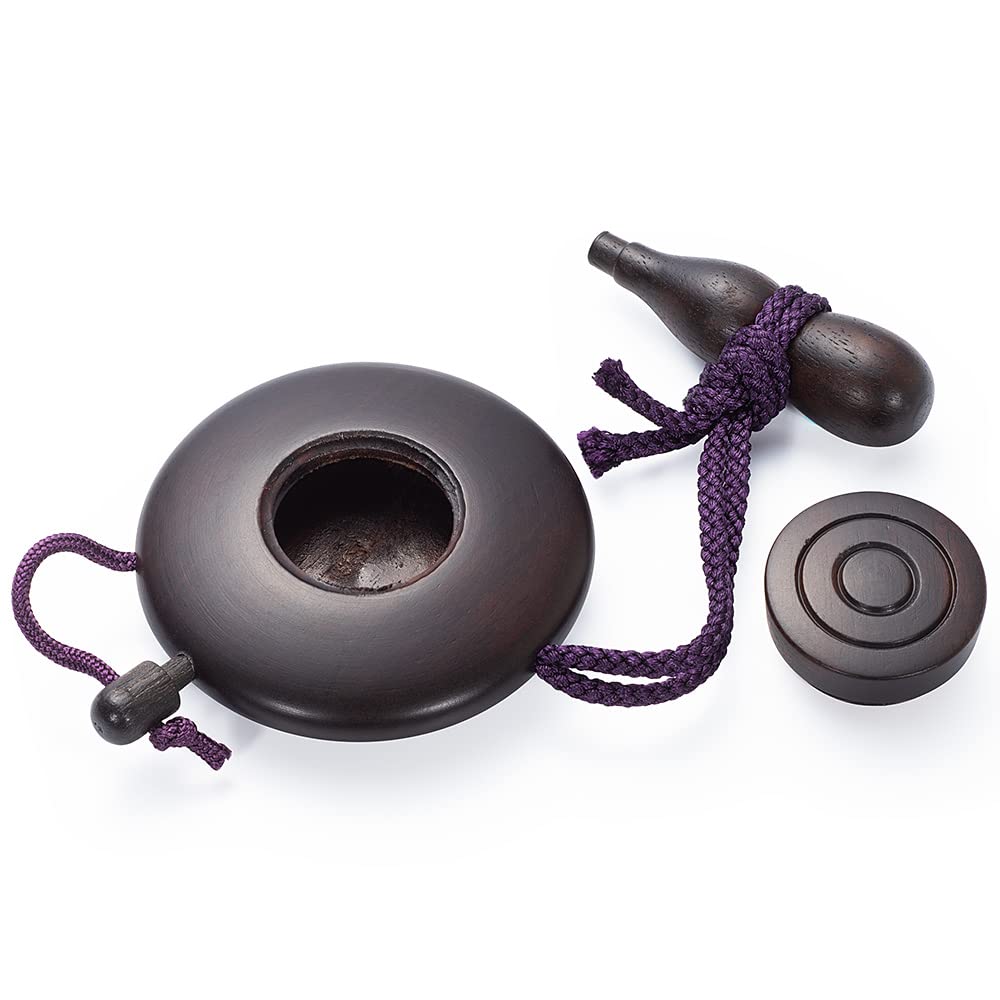 Буддийский алтарь магазин Takita Shoten лакированная подставка для благовоний, большая (Диаметр 5см), эбони. Портативная и удобная подставка для благовоний для храмов и