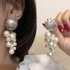 Elegant Grape Shape Earrings Sweet Pearl Beaded Earrings Creative Pear Drop Earrings  Women