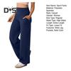 Women Yoga Pants Solid Color High Waist Wide Leg Sport Pants with Pockets Tummy Control Straight Leg Dress Pants