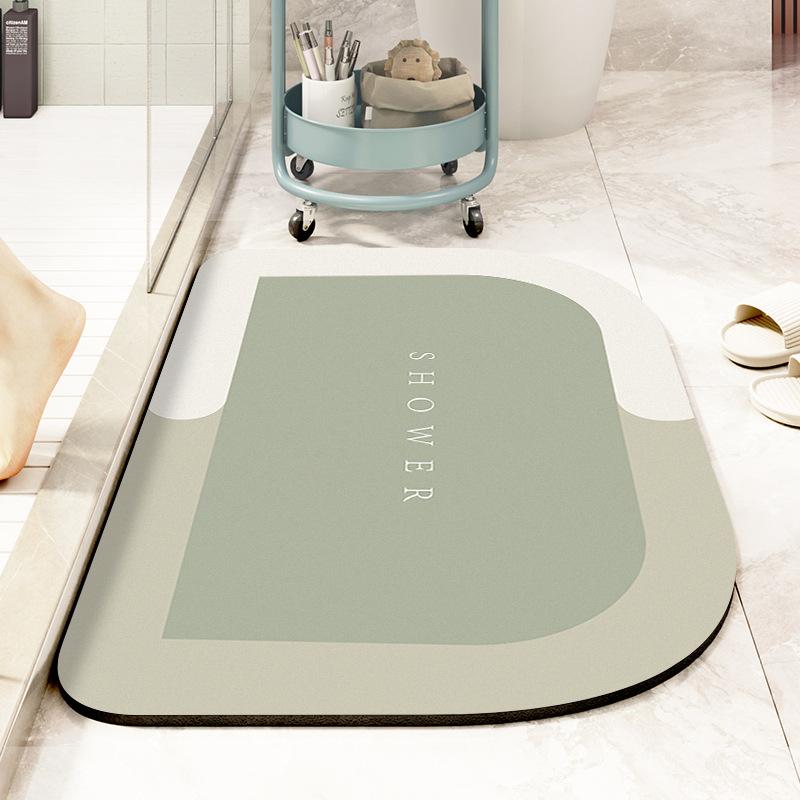 Впитывающий коврик для туалетной двери, нескользящий коврик, быстросохнущий, мягкий, диатомовый, грязевой, туалетный коврик для ванной комнаты, овальный