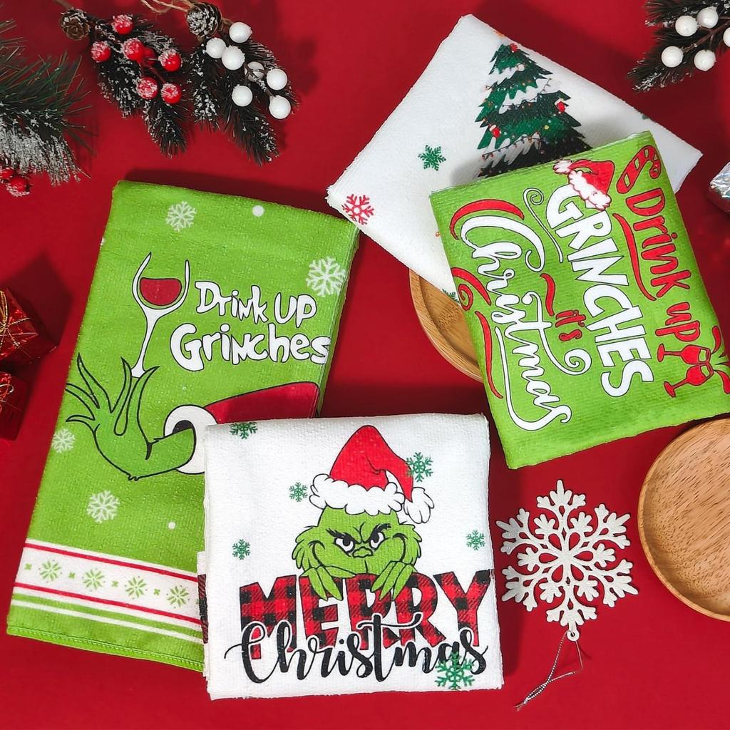 Тряпичное рождественское полотенце Полотенце для посуды Полотенце для кухни Полотенце для посуды с принтом