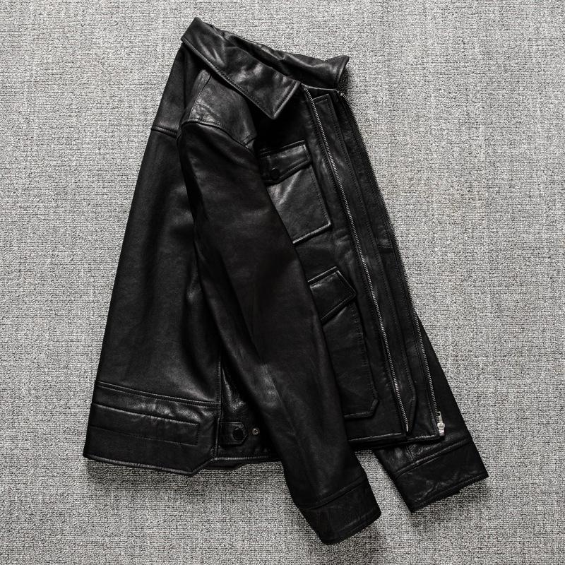 Повседневная мужская куртка из овчины, кожаная облегающая кожаная куртка Red Ray Star с осенне-зимним пальто Tide