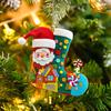 Christmas Socks Santa Claus Red Hanging Ornament Acrylic Decorative Keychain Pendant Xmas Stockings Wall Decoration