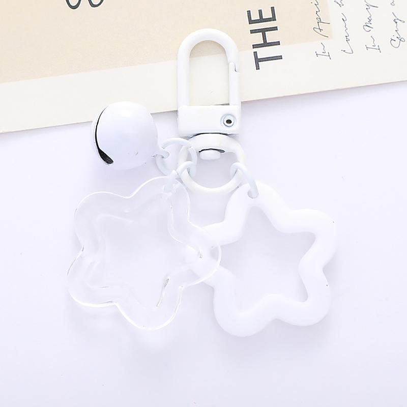 Five-Pointed Star Bell Pendant Keychain Bag Charm Keyring Car Hanging Key Holder
