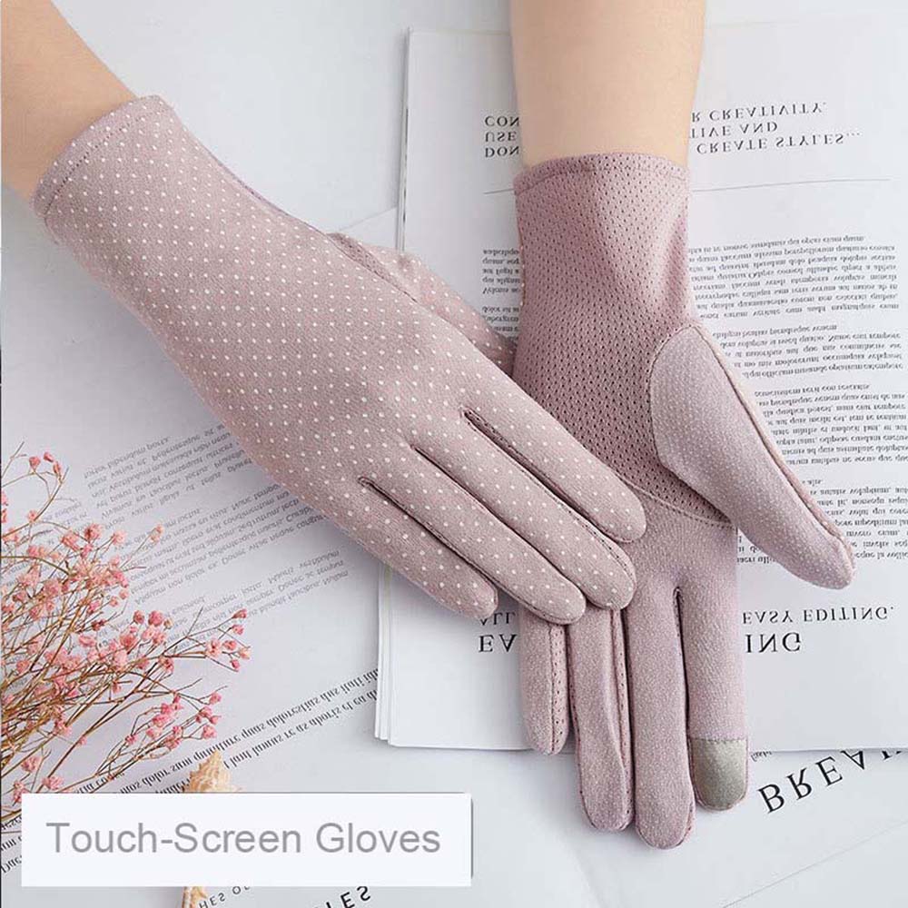 Women Driving Dot Thin Sun Protection Short Gloves  Gloves