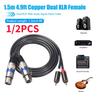 Двойной XLR папа к двойному RCA папа кабелю 2 XLR к 2 RCA небалансный Hi-Fi аудиокабель, провод 4N OFC, для усилителя микшера микрофона