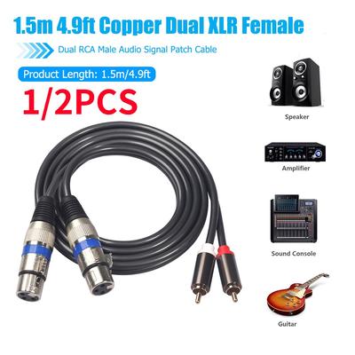 Двойной XLR папа к двойному RCA папа кабелю 2 XLR к 2 RCA небалансный Hi-Fi аудиокабель, провод 4N OFC, для усилителя микшера микрофона