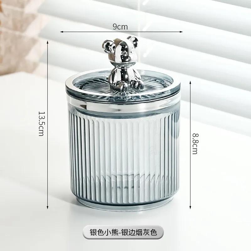 Милый медведь, держатель для ватного диска, стержень для ватной палочки, коробка для хранения косметики, ювелирных изделий, контейнер для макияжа для ванной, органайзер для помады, коробка