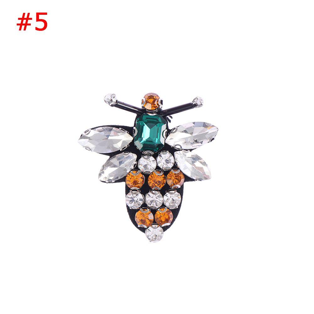 Beaded Rhinestone Apparel Sewing & Fabric Sequin Patches Bee Badge Crystal Applique Sew On Patch