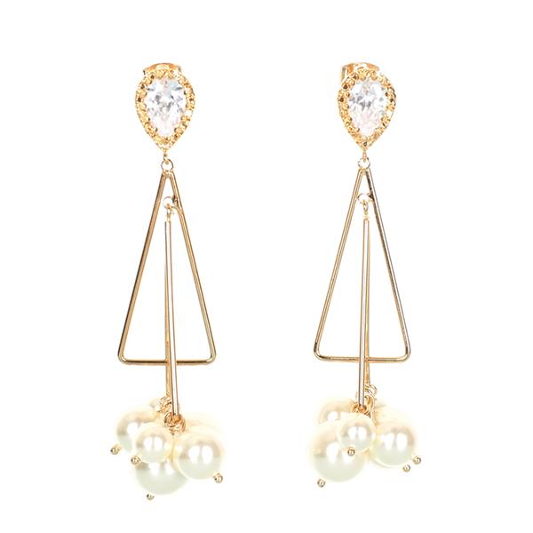 Длинные серьги-подвески Juanayoon Blanc с кубическим цирконием и жемчугом Swarovski