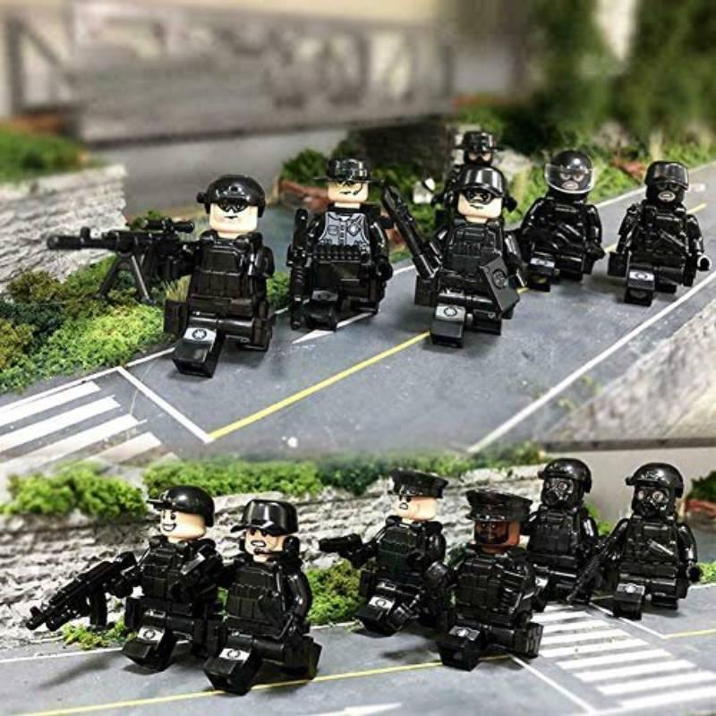 Moc Набор военных строительных блоков Черный Спецназ Джип с мелкими деталями для сборки Игрушка в пакете)