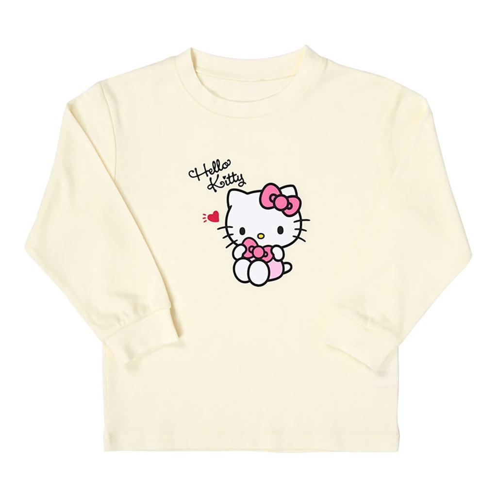 Sanrio Kids Hello 485926 Long-Sleeved Pajamas, Kitty, 120cm,
