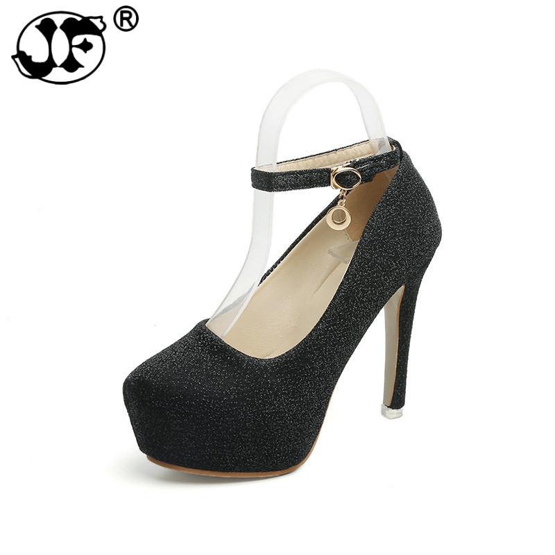 2024 Туфли на очень высоком тонком каблуке, весна-осень, туфли-лодочки с Т-образным ремешком, пряжкой, ремешком, ретро, туфли-лодочки с круглым носком, свадебные туфли для женщин hui8