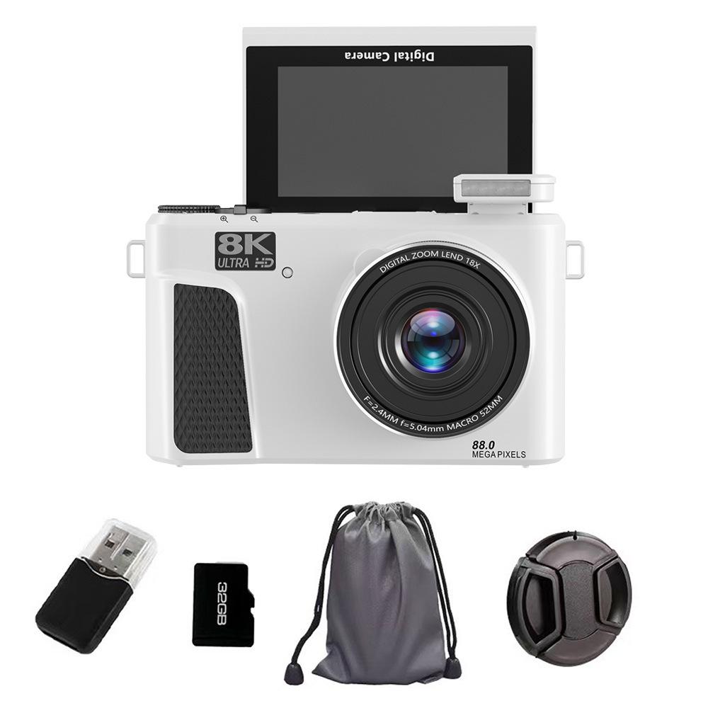 8K Mirrorless Digital Camera with Flip Screen and WiFi for Students and Group Photos