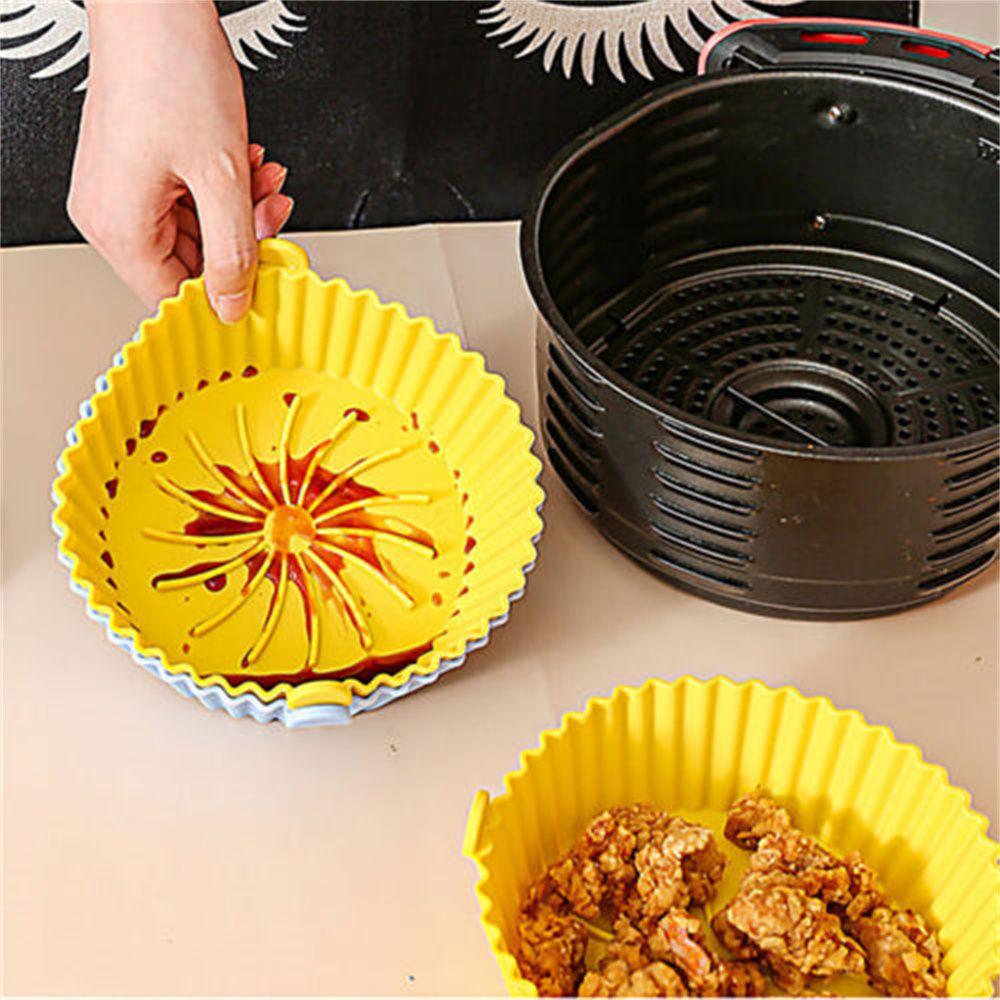 Portable Tray Liners Baking Basket Heating Baking Pan For Air Fryer Silicone Pot
