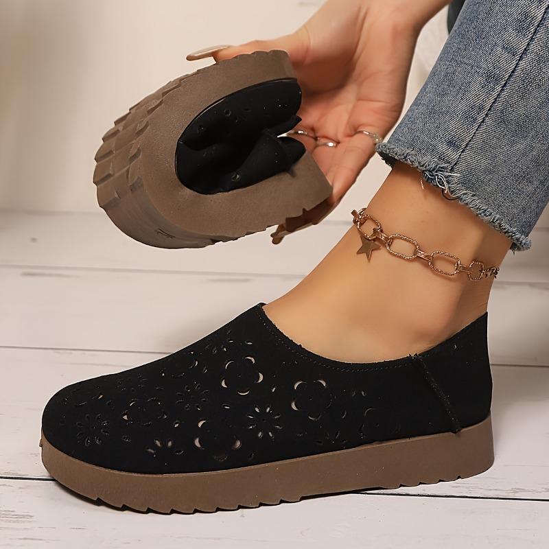 Женские дышащие сетчатые слипоны - Легкая повседневная обувь с мягкой подошвой, перфорированным дизайном для комфорта в течение всего дня, верх из бежевой ПУ кожи