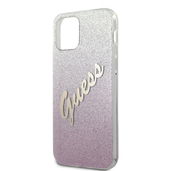 Guess Guhcp12Lpcuglspi Iphone 12 Pro Max6,7 Różowy/Pink Twarde Etui Brokatowy Gradientowy Skrypt
